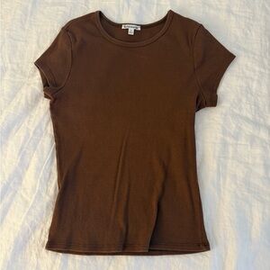 Reformation Chocolate Brown Short Sleeve Tee